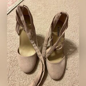 light pink lace up heels